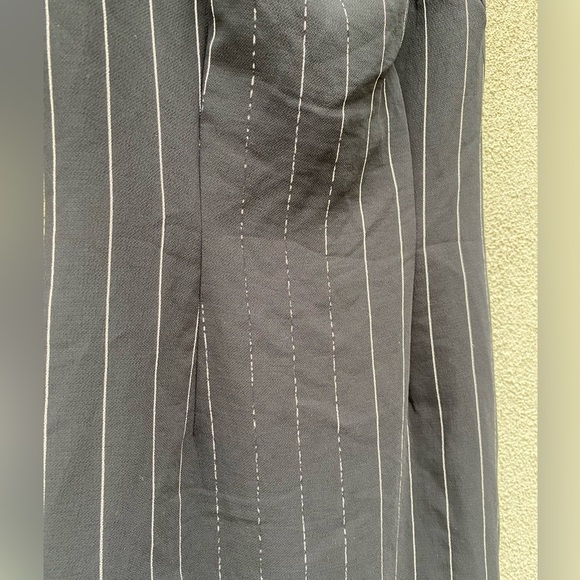 Black Halo Vince Sheath Dress Black White Pinstripe - Picture 4 of 4